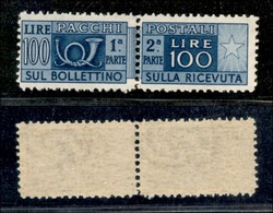 23544 REPUBBLICA - SERVIZI - 1946 - Pacchi Postali - 100 Lire (77/I) - Gomma Integra (100) - Sonstige & Ohne Zuordnung