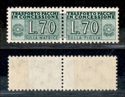 23549 REPUBBLICA - SERVIZI - 1966 - Pacchi In Concessione - 70 Lire (8) - Gomma Integra (55) - Sonstige & Ohne Zuordnung