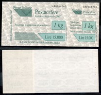 23551 REPUBBLICA - SERVIZI - 1997 - Postacelere - Tagliando Da 15.000 Lire (1) - Integro - Andere & Zonder Classificatie