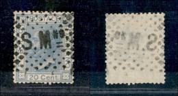 23556 SAN MARINO - POSTA ORDINARIA - Regno Usato A San Marino - 20 Cent Azzurro (F11T) - Usato (20) - Andere & Zonder Classificatie