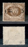 23578 SAN MARINO - POSTA ORDINARIA - 1892 - 5 Cent Su 30 (9-varietà) Usato - I Capovolto - Non Catalogato - Diena - Autres & Non Classés