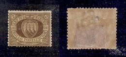 23593 SAN MARINO - POSTA ORDINARIA - 1894 - 2 Lire Stemma (21) - Nuovo Con Gomma (60) - Andere & Zonder Classificatie