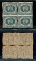 23605 SAN MARINO - POSTA ORDINARIA - 1894/1899 – 5 Cent Stemma (27) – In Quartina – Gomma Integra (110+) - Autres & Non Classés