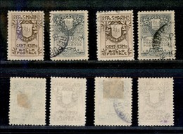 23623 SAN MARINO - POSTA ORDINARIA - 1907/1910 - Stemmi (47/48+49/50) - Le 2 Serie Complete - Usate (57) - Andere & Zonder Classificatie