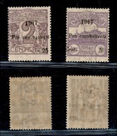 23624 SAN MARINO - POSTA ORDINARIA - 1917 – Pro Combattenti (51/52) – Serie Completa – Gomma Integra (250) - Andere & Zonder Classificatie