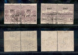 23625 SAN MARINO - POSTA ORDINARIA - 1917 - Soprastampati "Pro Combattenti" (51/52) - Serie Completa Di 2 Valori - Coppi - Autres & Non Classés