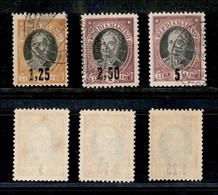 23654 SAN MARINO - POSTA ORDINARIA - 1927 - Onofri Soprastampati (130/132) - Serie Completa Di 3 Valori - Usati (100) - Autres & Non Classés