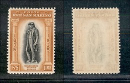 23687 SAN MARINO - POSTA ORDINARIA - 1935 - 1,75 Lire Melchiorre Delfico (204) - Gomma Integra (300) - Autres & Non Classés