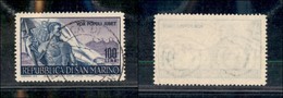 23712 SAN MARINO - POSTA ORDINARIA - 1948 - 100 Lire Lavoro (340) - Usato (74) - Autres & Non Classés