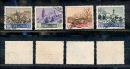 23715 SAN MARINO - POSTA ORDINARIA - 1949/1950 - Paesaggi (351A/353A) - 4 Valori Della Serie - Usati (101) - Autres & Non Classés