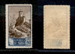 23718 SAN MARINO - POSTA ORDINARIA - 1949 - 200 Lire Paesaggi (355) - Nuovo Con Gomma (100) - Autres & Non Classés