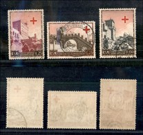 23722 SAN MARINO - POSTA ORDINARIA - 1951 - Pro Croce Rossa (369/371) - Serie Completa Di 3 Valori - Usati (40) - Autres & Non Classés