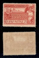 23760 SAN MARINO - SERVIZI - 1907 - 25 Cent Espresso (1) - Gomma Integra (150) - Andere & Zonder Classificatie