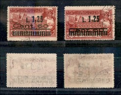 23762 SAN MARINO - SERVIZI - 1927 - 1,25 Lire Su 60 Cent Su 25 Cent Espressi Soprastampati (6) - 2 Valori Con Soprastamp - Autres & Non Classés