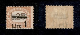 23796 SAN MARINO - SERVIZI - 1936/1939 - 1 Lira Su 25 Lire Segnatasse (52) - Nuovo Con Gomma (135) - Andere & Zonder Classificatie