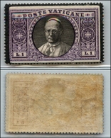 23816 VATICANO - POSTA ORDINARIA - 1934 - Morte Pio XI - 1 Lira A Lutto - Gomma Originale - Andere & Zonder Classificatie