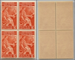 23821 VATICANO - POSTA ORDINARIA - 1935 - 5 Cent Giuridico (41) In Quartina - Gomma Integra (120) - Andere & Zonder Classificatie