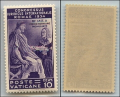 23823 VATICANO - POSTA ORDINARIA - 1935 - 10 Cent Giuridico (42) - Gomma Integra - Ben Centrato (45) - Sonstige & Ohne Zuordnung