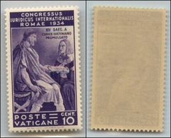 23823 VATICANO - POSTA ORDINARIA - 1935 - 10 Cent Giuridico (42) - Gomma Integra - Ben Centrato (45) - Andere & Zonder Classificatie