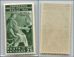 23825 VATICANO - POSTA ORDINARIA - 1935 - 25 Cent Giuridico (43) - Gomma Integra (210) - Andere & Zonder Classificatie