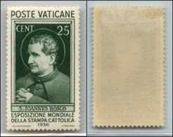 23833 VATICANO - POSTA ORDINARIA - 1936 - 25 Cent Stampa Cattolica (49) - Gomma Originale (67) - Autres & Non Classés