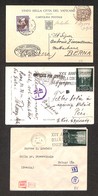 23842 VATICANO - POSTA ORDINARIA - 1942/1945 - Due Cartoline E Una Bustina Per L'estero - Da Esaminare - Autres & Non Classés