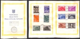 23851 VATICANO - POSTA ORDINARIA - 1949 - Basiliche (122/131+Espressi 11/12)) - Serie Completa Usata Su Folder Dell'emis - Autres & Non Classés