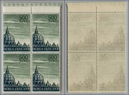 23865 VATICANO - POSTA AEREA - 1958 - Posta Aerea - 500 Lire Cupoloni (33) In Quartina - Gomma Integra (40) - Sonstige & Ohne Zuordnung