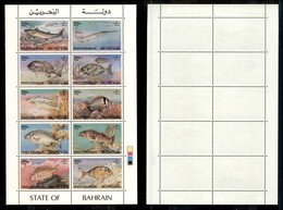 24075 ESTERO - BAHRAIN - 1985 - Pesci (354/363) - Foglietto Con 10 Valori Della Serie - Gomma Integra (26) - Andere & Zonder Classificatie