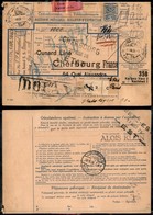 24148 ESTERO - CECOSLOVACCHIA - 1926 - Bollettino Pacchi Per 50 Haleru Da Karlsbad A Cherbourg Del 11.8.26 - Transito In - Altri & Non Classificati