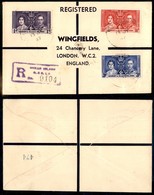 24220 ESTERO - COLONIE INGLESI - Gibraltar & Ellice Island - Nozze 1937 – Raccomandata Per Londra Del 13.6.37 - Andere & Zonder Classificatie