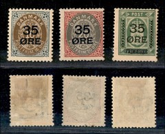 24263 ESTERO - DANIMARCA - 1912 - Soprastampati (60/62) - Serie Completa Di 3 Valori - Nuovi Con Gomma (45) - Andere & Zonder Classificatie