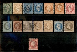 24302 ESTERO - FRANCIA - 1862 - Napoleone (19/29 + 31) - 14 Valori Usati Con Alcune Ripetizioni + Un Valore (24) Nuovo - - Andere & Zonder Classificatie