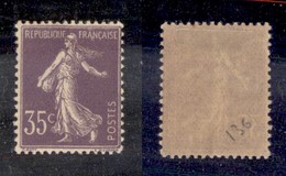 24334 ESTERO - FRANCIA - 1906 – 35 Cent (136) – Nuovo Con Gomma - Autres & Non Classés