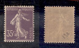 24334 ESTERO - FRANCIA - 1906 – 35 Cent (136) – Nuovo Con Gomma - Sonstige & Ohne Zuordnung