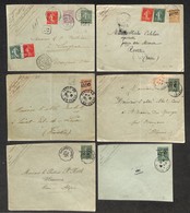 24337 ESTERO - FRANCIA - 1907/1910 – Taxe Reduite – 6 Buste Postali Usate – Due Con Affrancature Complementari - Sonstige & Ohne Zuordnung
