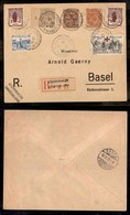 24343 ESTERO - FRANCIA - 1919 (10 Settembre) – Congresso Di Pace – Raccomandata Per Basilea (86/88+128 Due + 131+136) - Autres & Non Classés