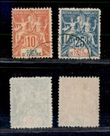 24401 ESTERO - FRANCIA - Costa D'Avorio - 1900 - Allegoria "COTE D'IVOIRE" (14+16) - 2 Valori Della Serie -usati (115) - Sonstige & Ohne Zuordnung