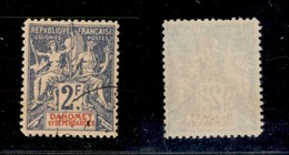 24407 ESTERO - FRANCIA - Benin - 1901/1905 - 2 Franchi Allegoria "DAHOMEY ET DEPENDANCES" (16) - Usato (95) - Autres & Non Classés