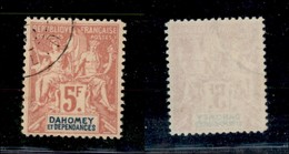 24409 ESTERO - FRANCIA - Benin - 1901/1905 - 5 Franchi Allegoria "DAHOMEY ET DEPENDANCES" (17) - Usato (110) - Sonstige & Ohne Zuordnung