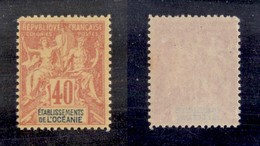 24410 ESTERO - FRANCIA - Etablissements De L'Oceanie - 1892 – 40 Cent (10) – Nuovo Con Gomma - Autres & Non Classés