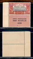 24415 ESTERO - FRANCIA - Gibuti - 1942 - Costa Dei Somali Soprastampato (241) - Bordo Di Foglio Con Interspazio - Gomma  - Sonstige & Ohne Zuordnung