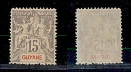 24417 ESTERO - FRANCIA - Guyana - 1900 - 15 Cent Allegoria "GUYANE" (45) - Nuovo Con Gomma (125) - Sonstige & Ohne Zuordnung