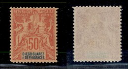 24424 ESTERO - FRANCIA - Madagascar - 1892 - 50 Cent  Allegoria "DIEGO-SUAREZ ET DEPENDANCES" (35) - Gomma Integra (100) - Sonstige & Ohne Zuordnung