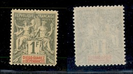 24425 ESTERO - FRANCIA - Madagascar - 1892 - 1 Franco Allegoria "DIEGO-SUAREZ ET DEPENDANCES" (37) - Gomma Integra (160) - Sonstige & Ohne Zuordnung