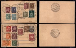 24480 ESTERO - GERMANIA - Post Wertzeichenausstellung 1922/Berlin W62 15.10.22 – Due Cartoline Affrancate Con Valori Mis - Andere & Zonder Classificatie