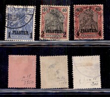 24552 ESTERO - GERMANIA - Uffici Postali All'Estero - Turchia - 1900/1904 - Soprastampati (14I+17I+19I) - Tre Valori Del - Sonstige & Ohne Zuordnung
