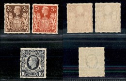 24617 ESTERO - GRAN BRETAGNA - 1939 - Giorgio VI (212/214) - Serie Completa - Gomma Integra (400) - Sonstige & Ohne Zuordnung