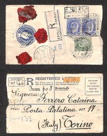 24659 ESTERO - INDIA - 1911 – Registered Letter Assicurata Da Apollo Bandar (Mumbai) A Torino - Andere & Zonder Classificatie