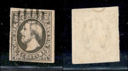 24734 ESTERO - LUSSEMBURGO - 1855 - 10 Cent Guglielmo III (1d Grigio Nero) - Usato (70) - Sonstige & Ohne Zuordnung